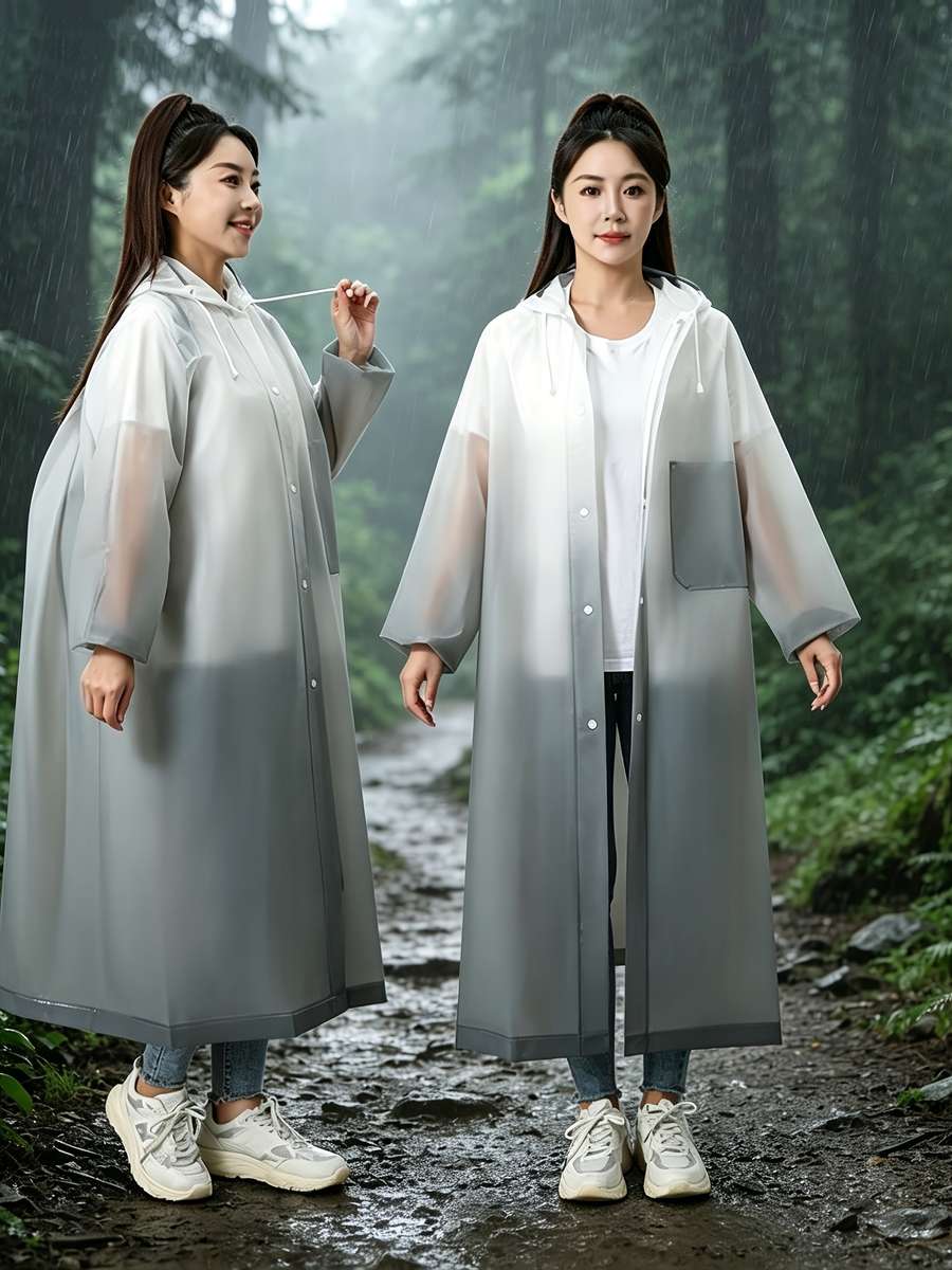 Raincoat Gradient Gray Size Asian L