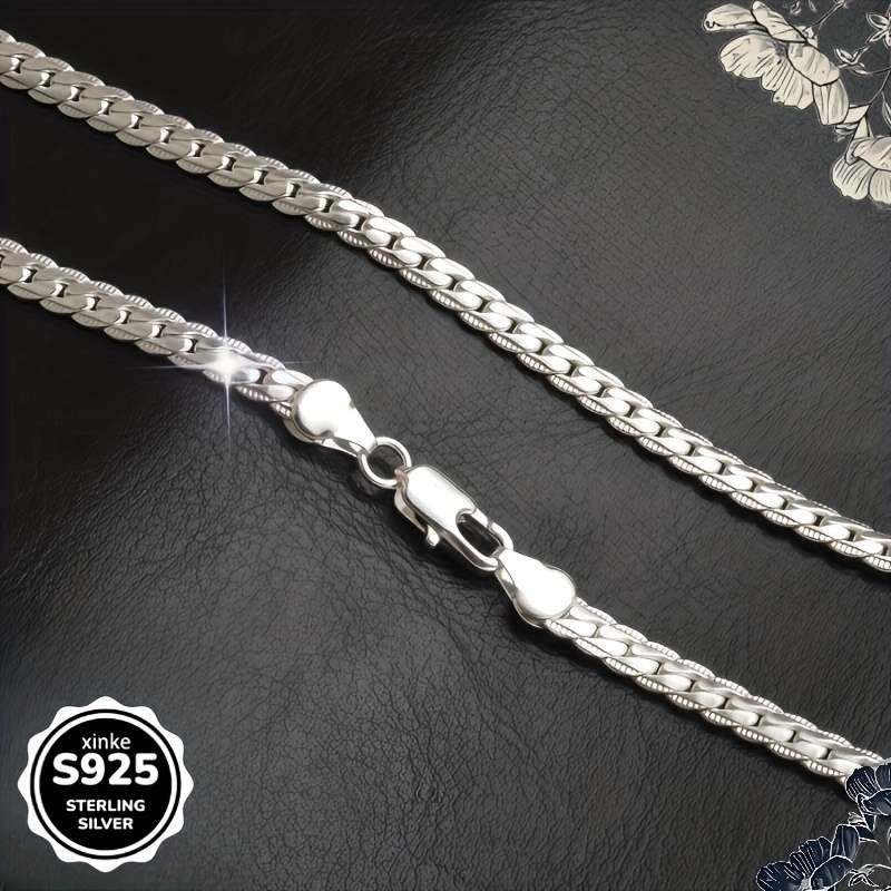 Modern Rhinestone Sterling Silver Embossed Chain Trendy Silver Beach Vacation