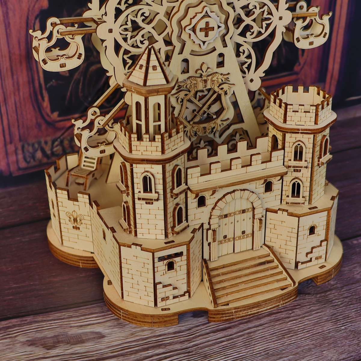 3D Building Model Puzzle Set Items Castle Ferris Wheel