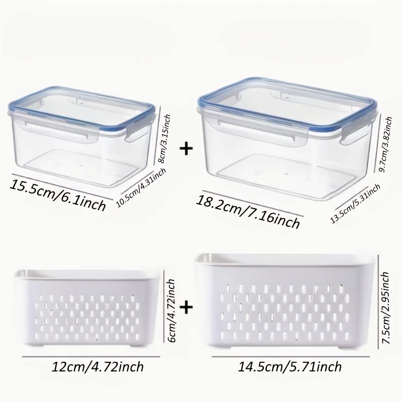 Antibacterial Box Blue 6Piece Set 2 Lids2 Containers2 Colanders