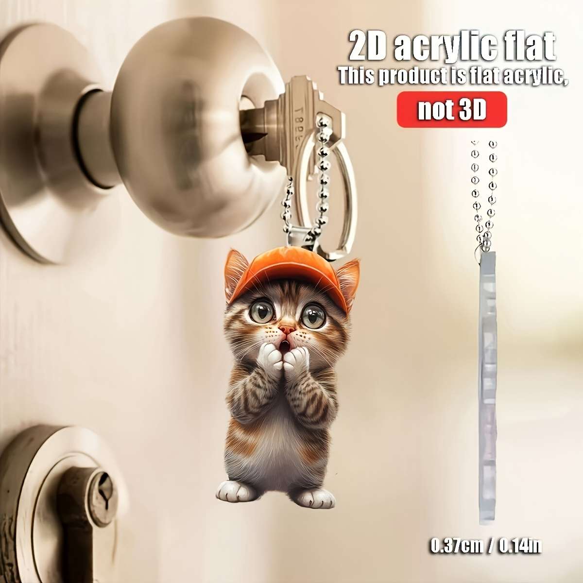 Keychain Ornament Model Surprised Cat