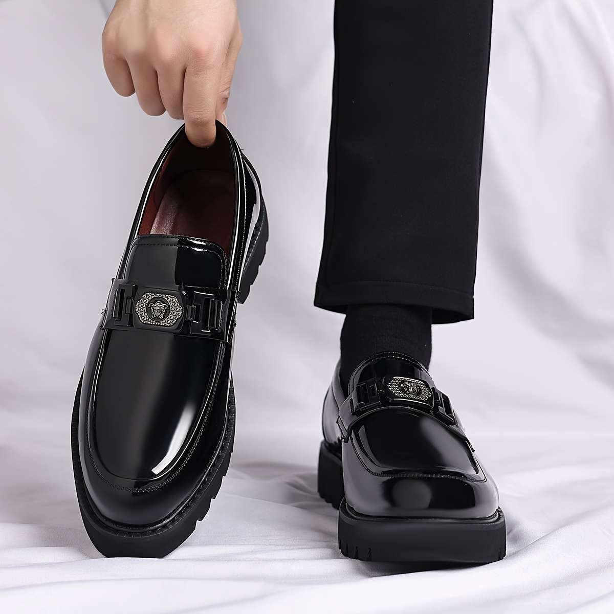 Mens Leather Shoes Color Black Sizeuk 11.5