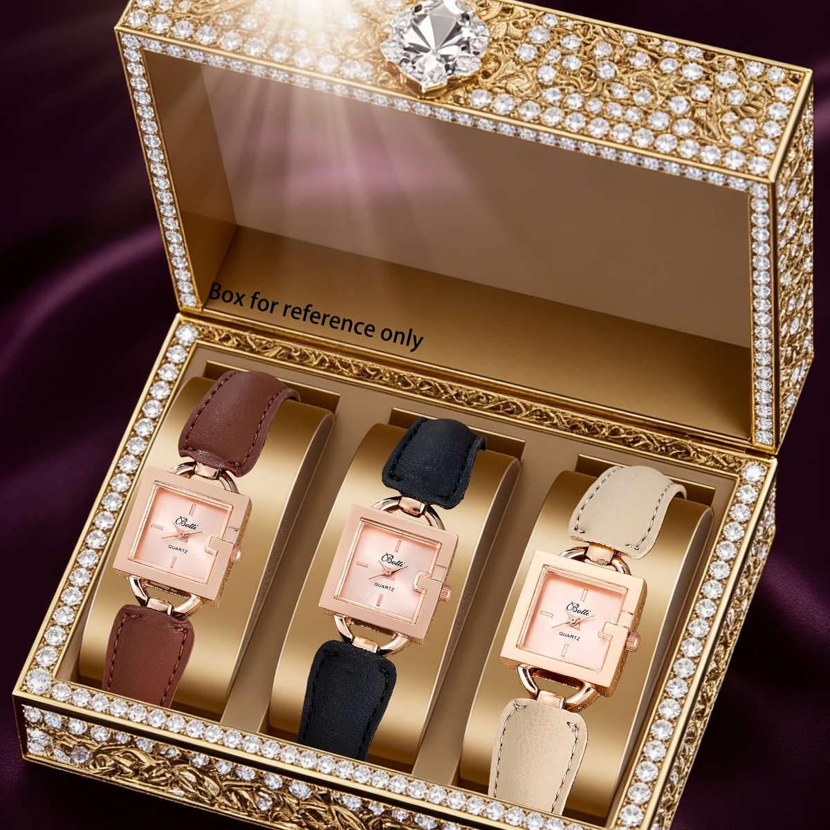 3Pcs Ladies Wrist Watch Ladies Exquisite Wristwatch Combination Set