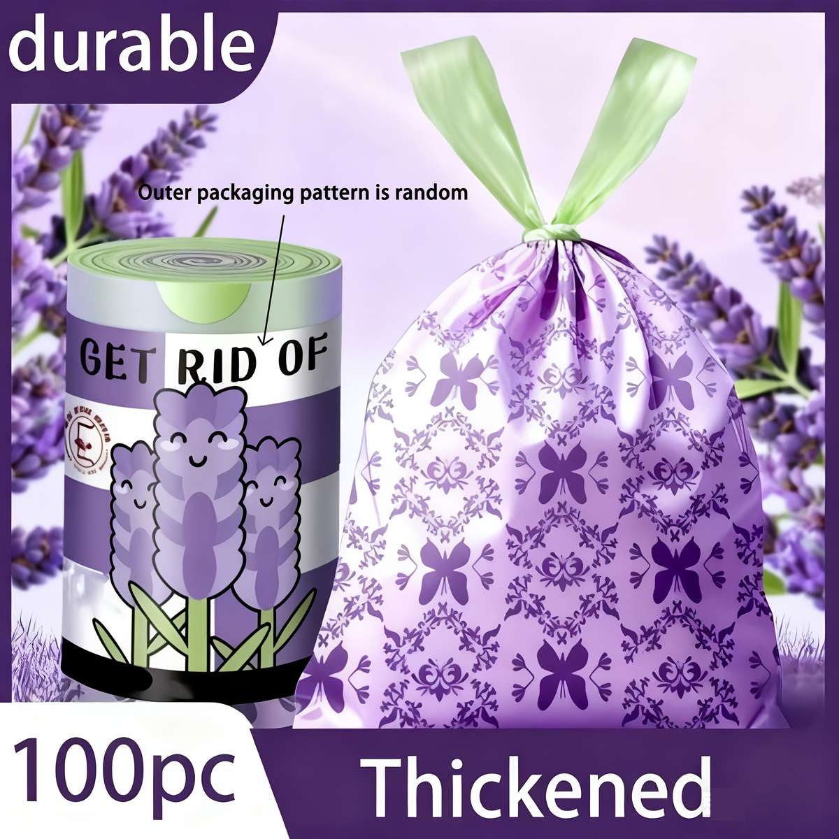 Trash Baglavender Garbage Bags 100Pcs