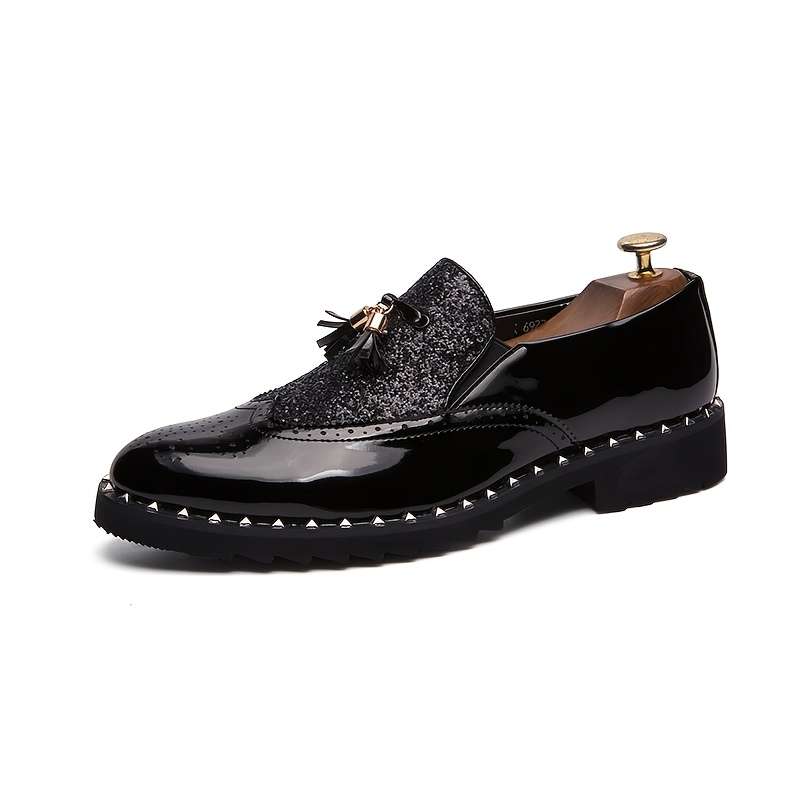 Mens Leather Shoes Color Full Black Sizeuk 9
