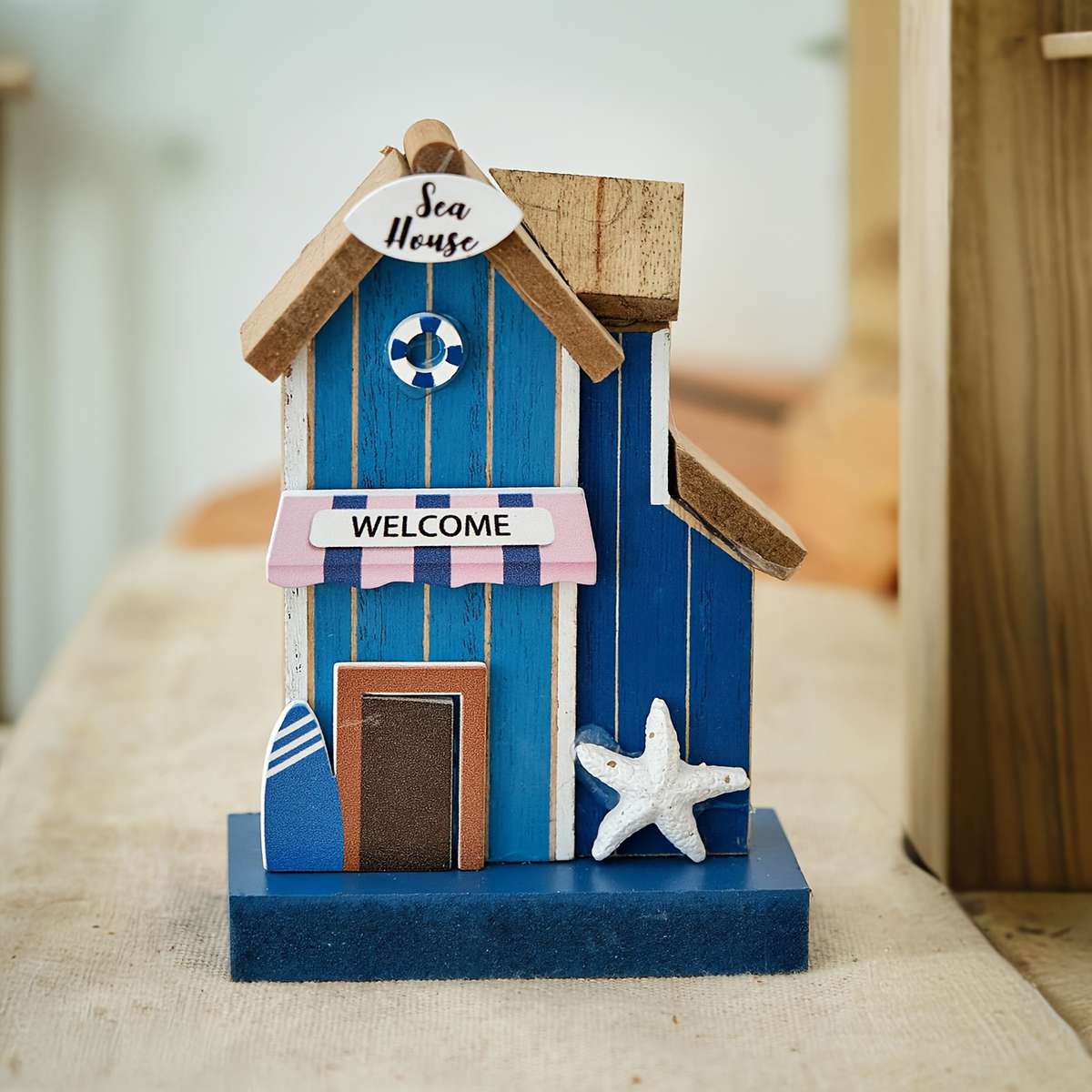 Building Toy Architectural Model Toy Set Color 1Pc Blue House Ornament