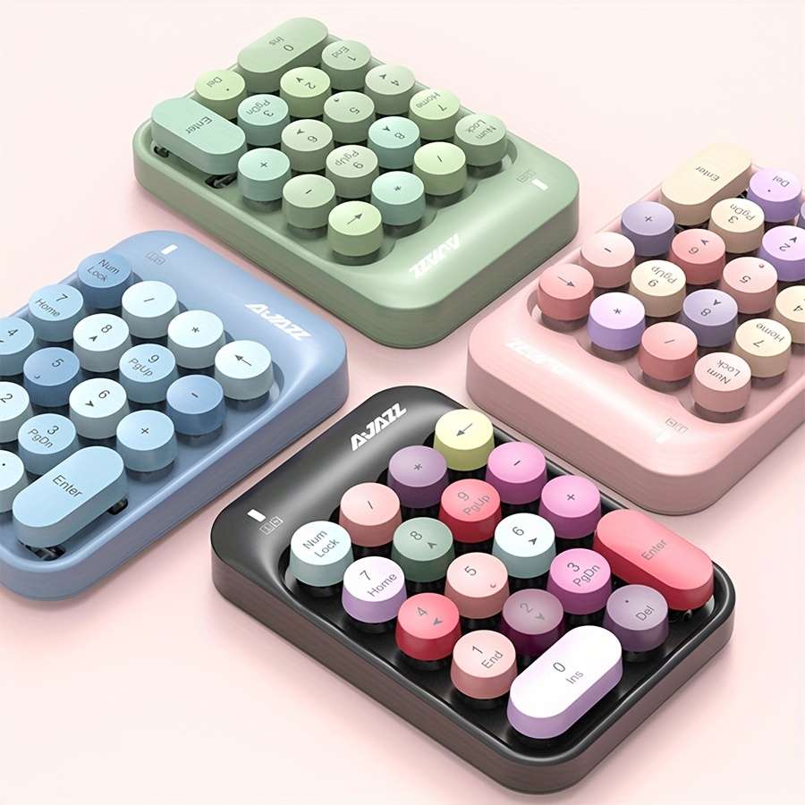 keyboard Model AK18 Wireless Numeric Keyboard Green Mixed Color