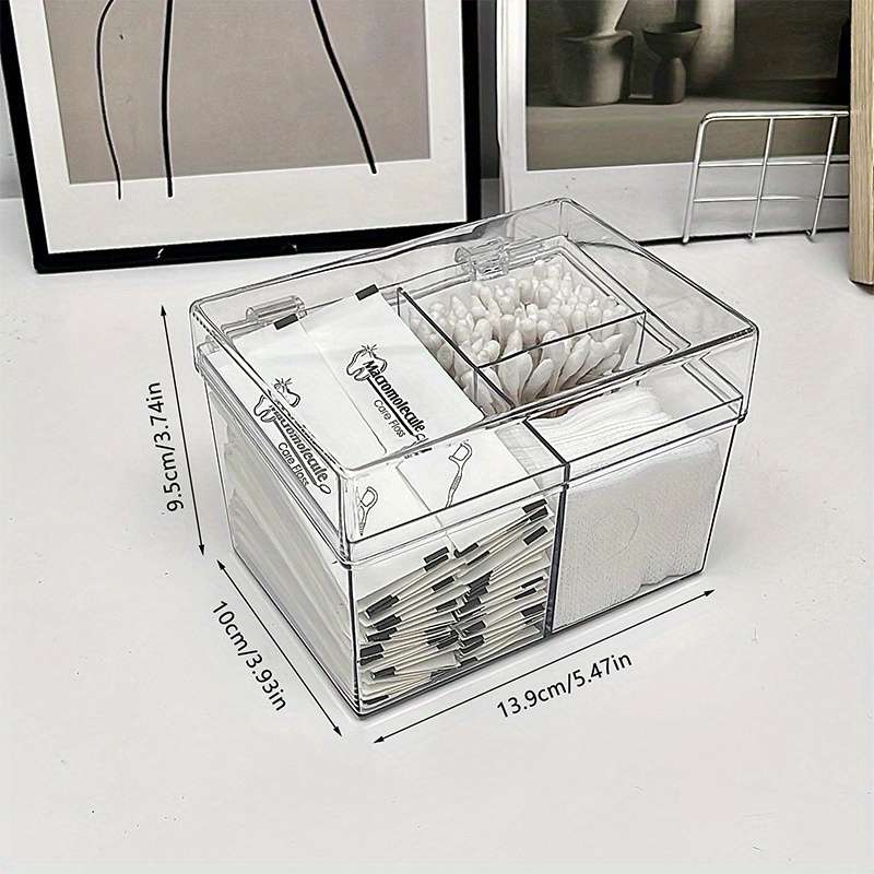 Antibacterial Box 1Pctransparent 3Grid Storage Box