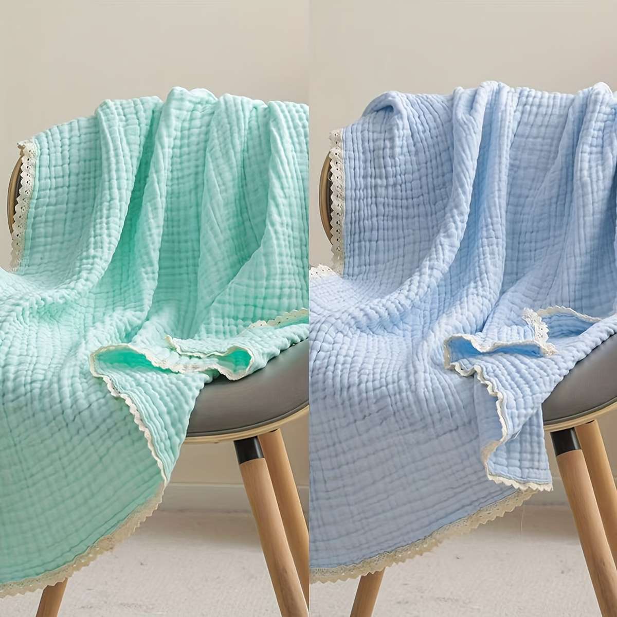 Bath Towel Color 2Pcs Blue    Light Green