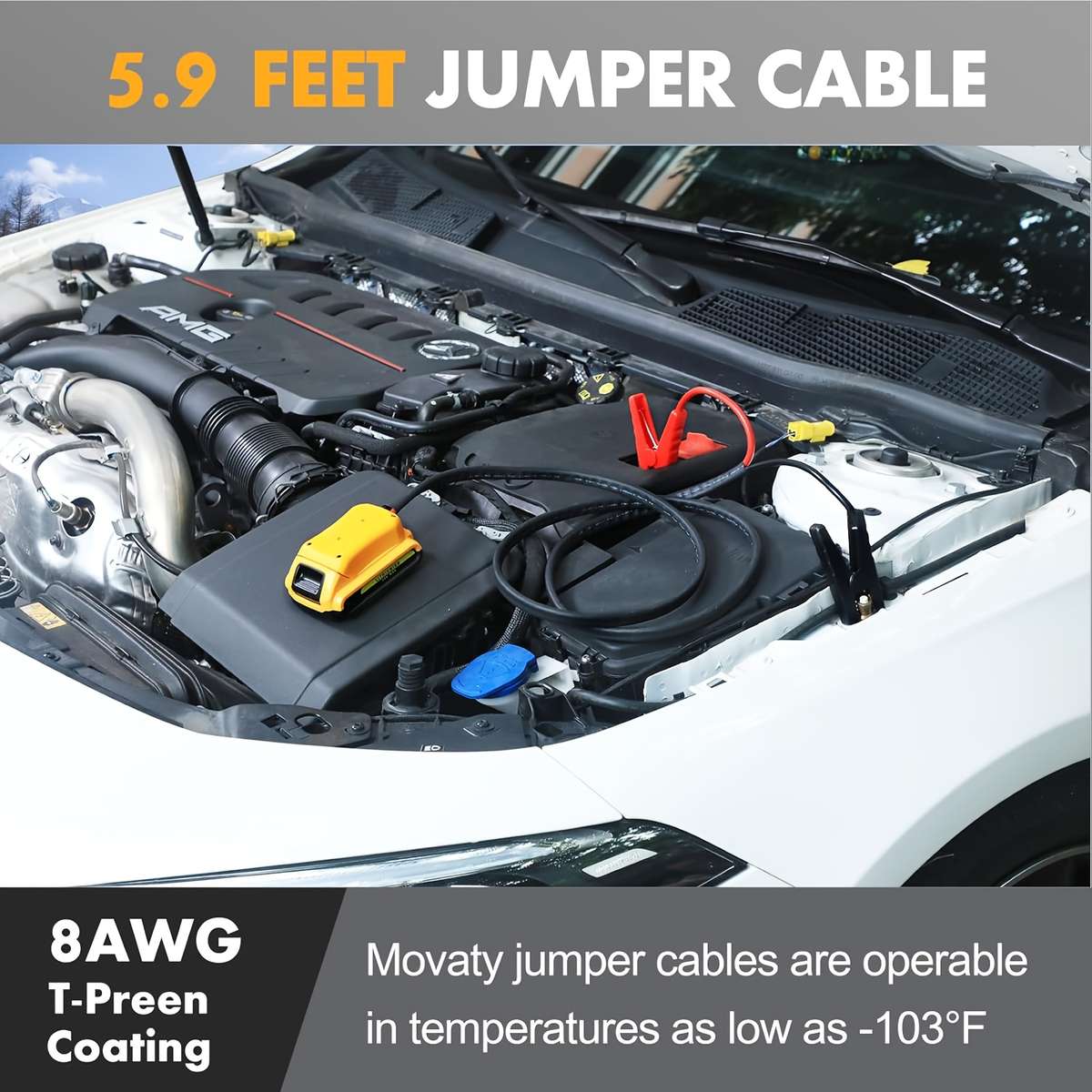 Car Accessories Items 12 24V Jump Cable Clip 2M 6.5Ft
