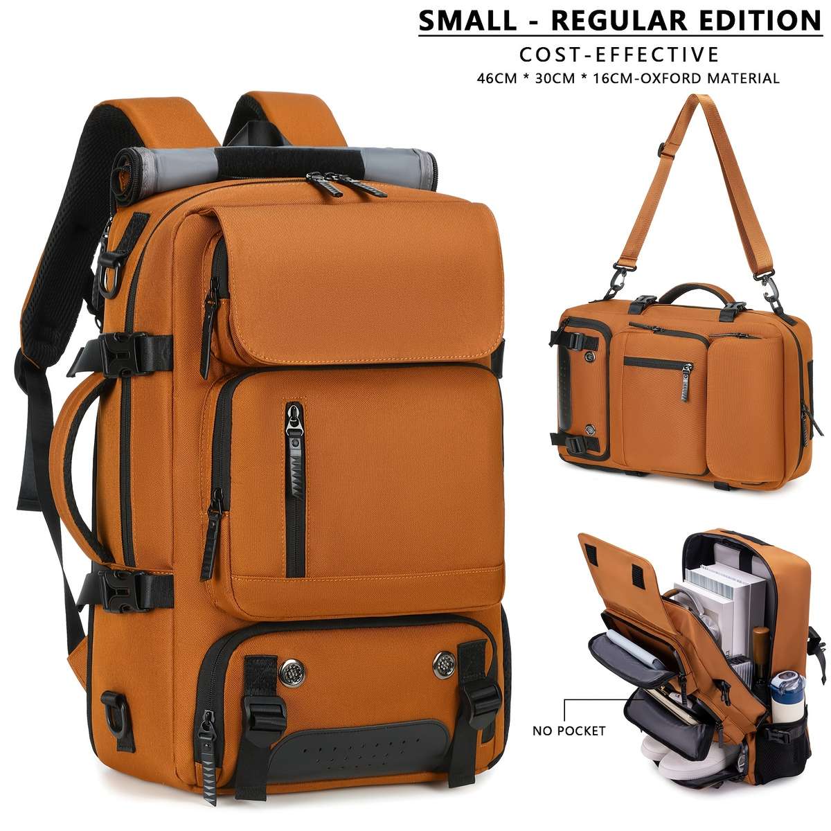 Men S Backpack Small Orange Red