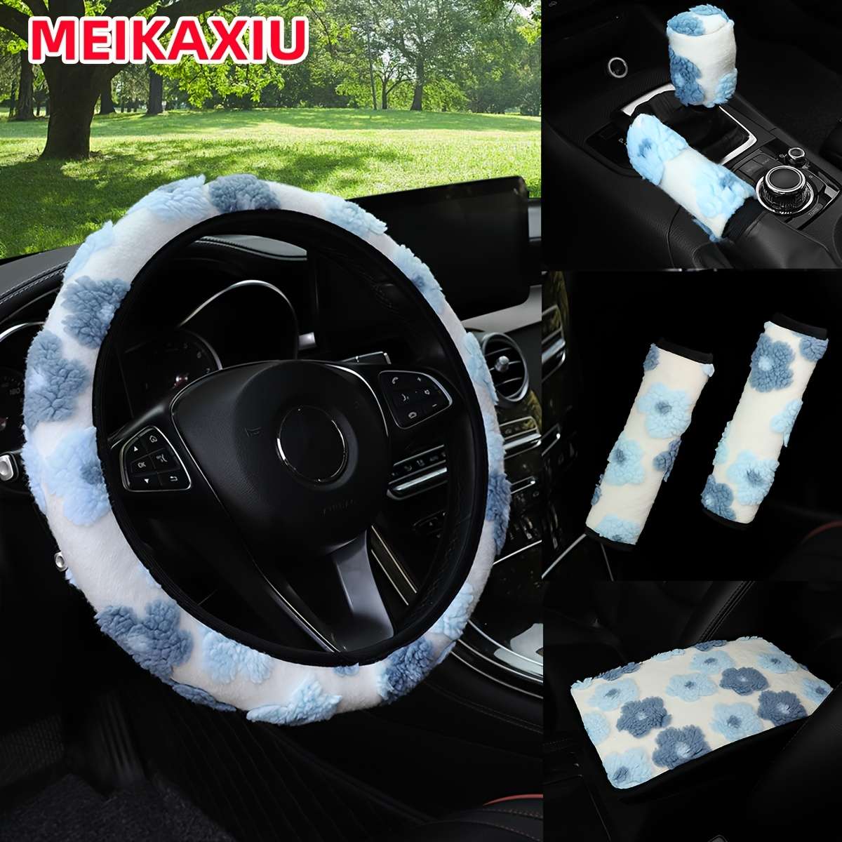 Car Steering Wheel Cover Green