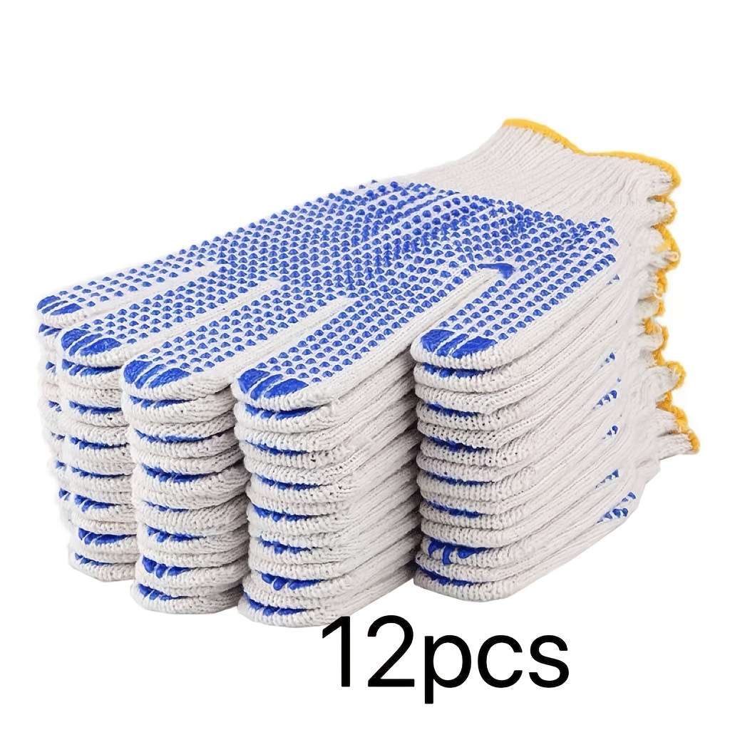 Work Gloves Color Blue Adhesive Gloves Quantity6 Pairs