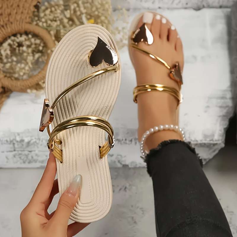 Ladies Summer Flip Flops Golden Uk 4