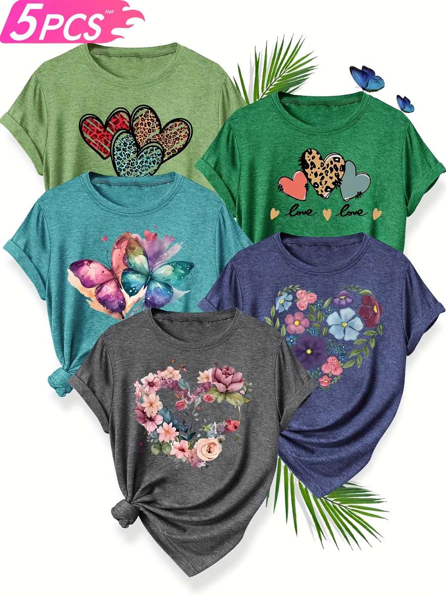 Womens T Shirt Color Peacock Blue Purple Brick Red Khaki Sizes