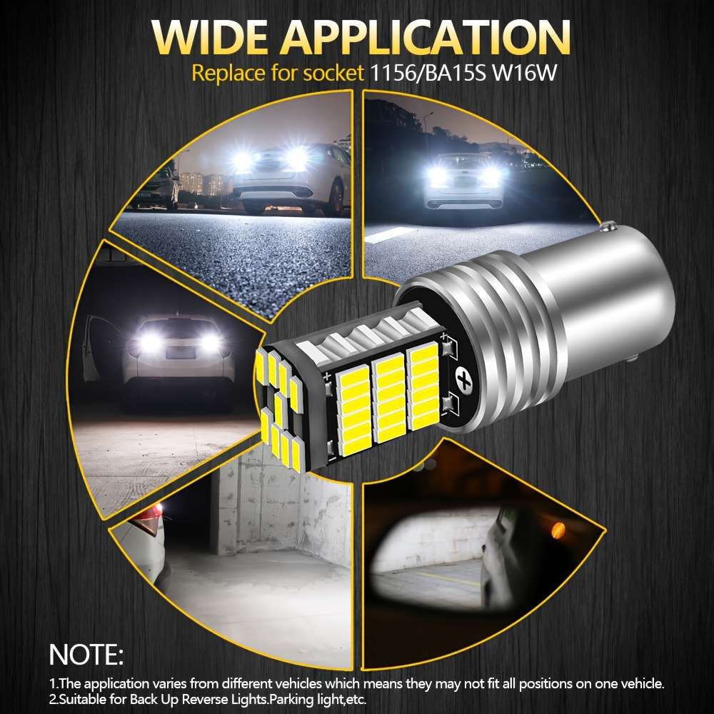 2Pcs High Power 1156 BA15S P21W LED Bulb