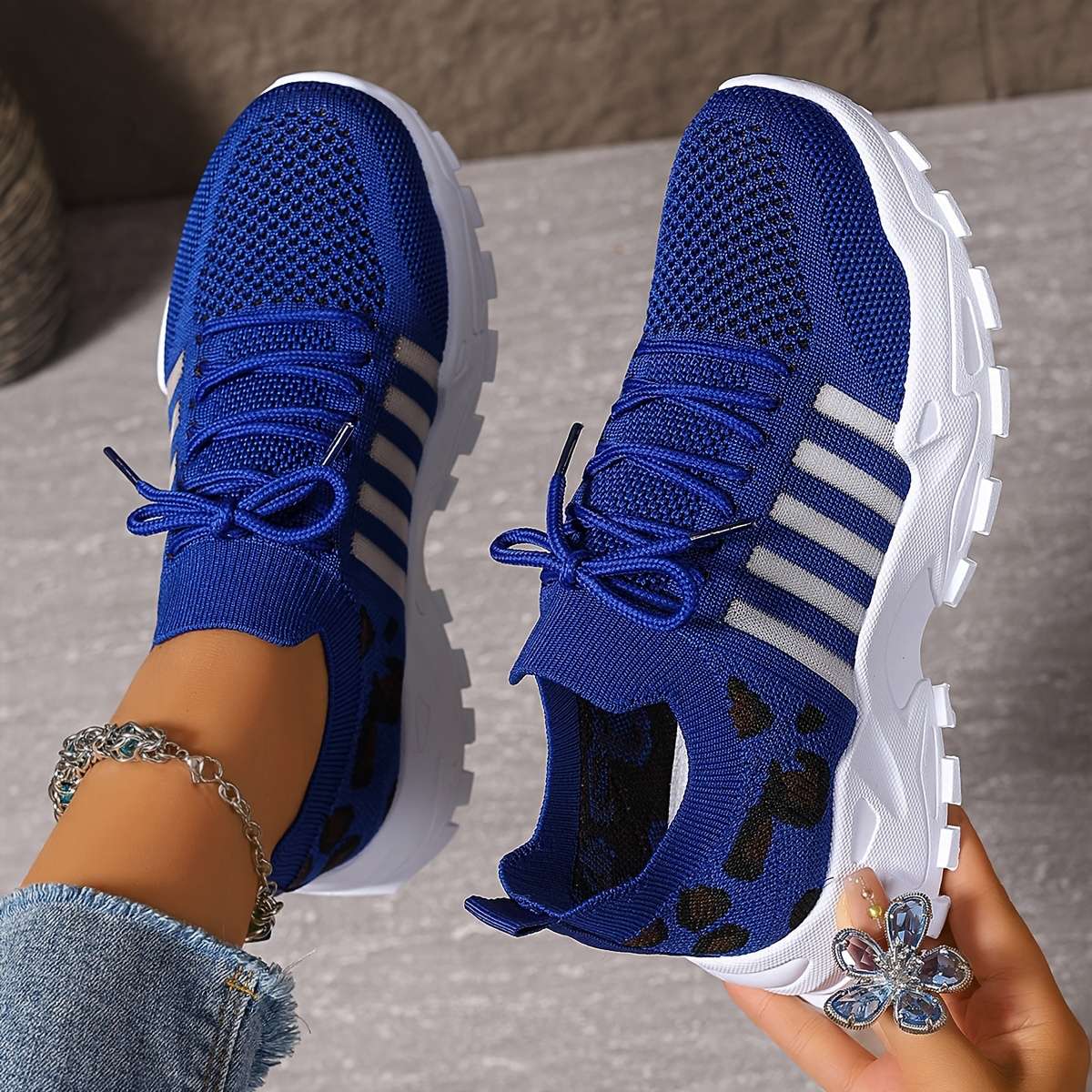 Women S Sneakers Color Vibrant Blue Sizeuk 5
