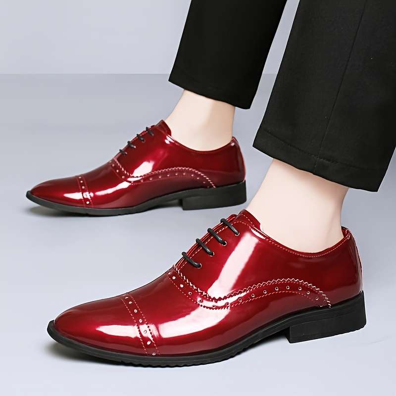 Mens Leather Shoes Color Red Sizeuk 10