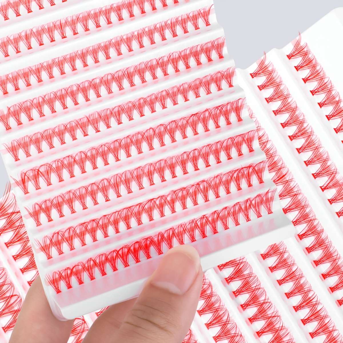 200 Clusters Volume D Curl Cluster Lashes Color Multi 12mm