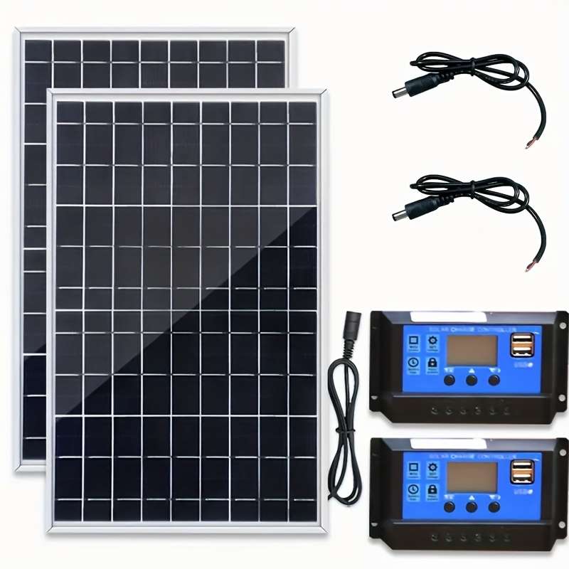 Solar Panel Model 2Pcs Solar Panels Add 2Pcs 100A Controllers