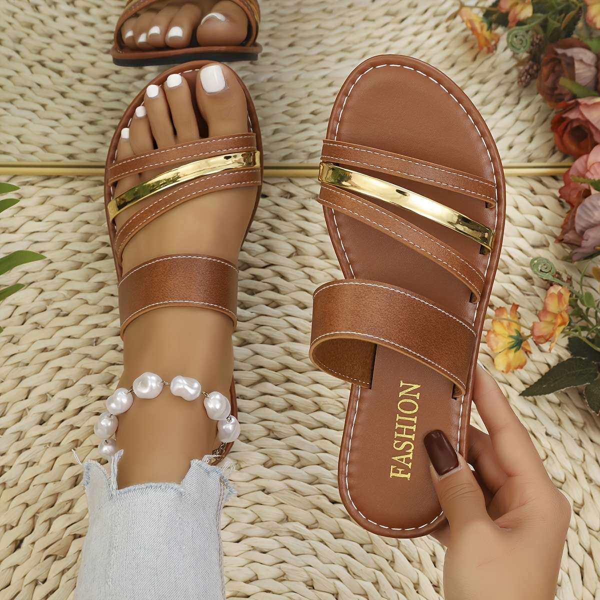 Sandals Color Brown Size Uk 4
