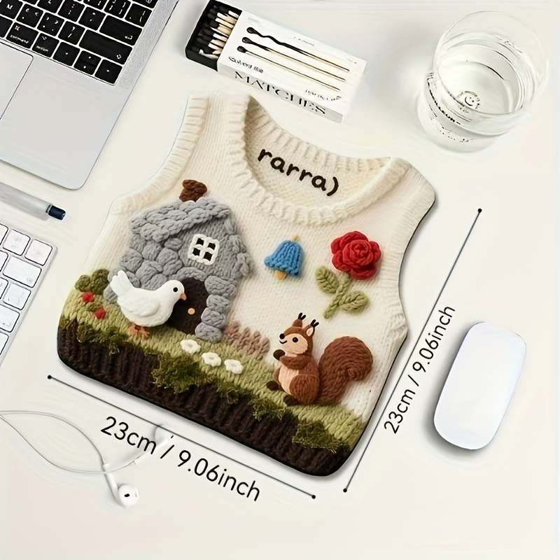 Sleek Washable Cute Style Knitted Sweater Mouse For Pc Gamers White