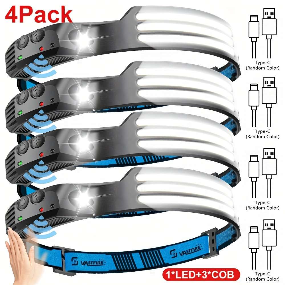 Headlamp Model 1*Led 3*Cob Quantity4Pcs