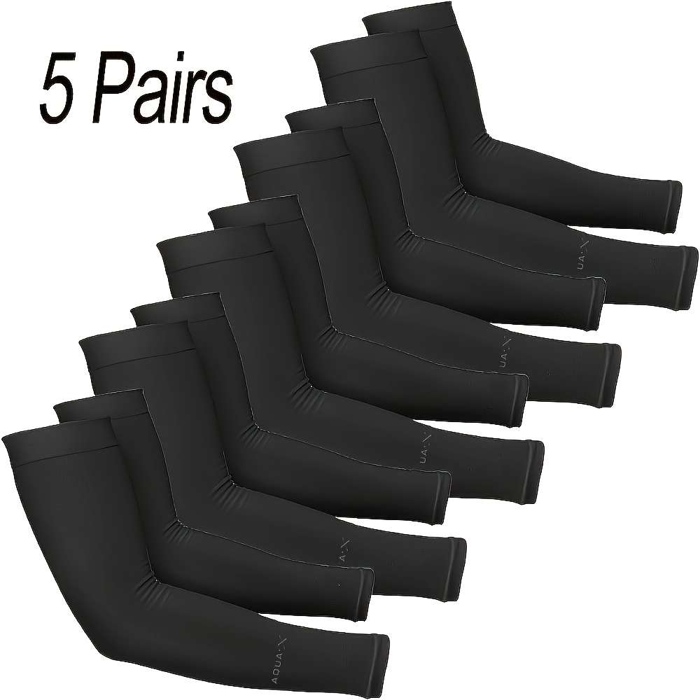 Sunscreen Sleeves Color 5 Pairs Of Black