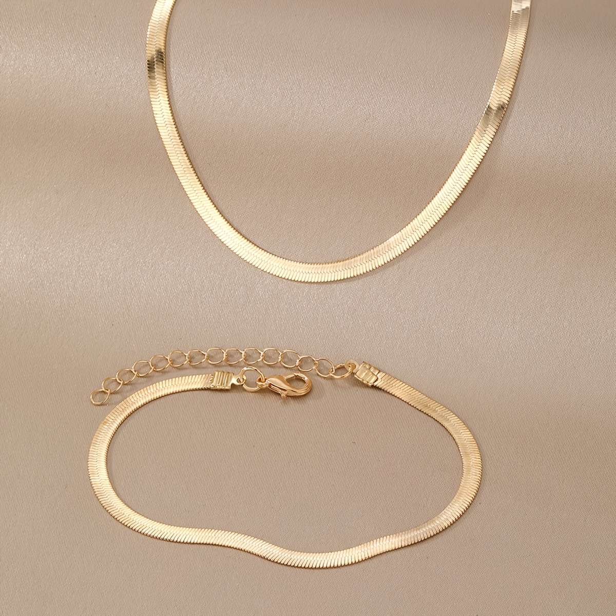 2Pcs Stainless Steel Flat Snake Bone