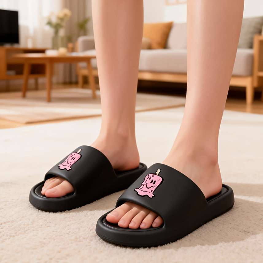 Cotton Slippers Color Black Sizeuk 2.5-3