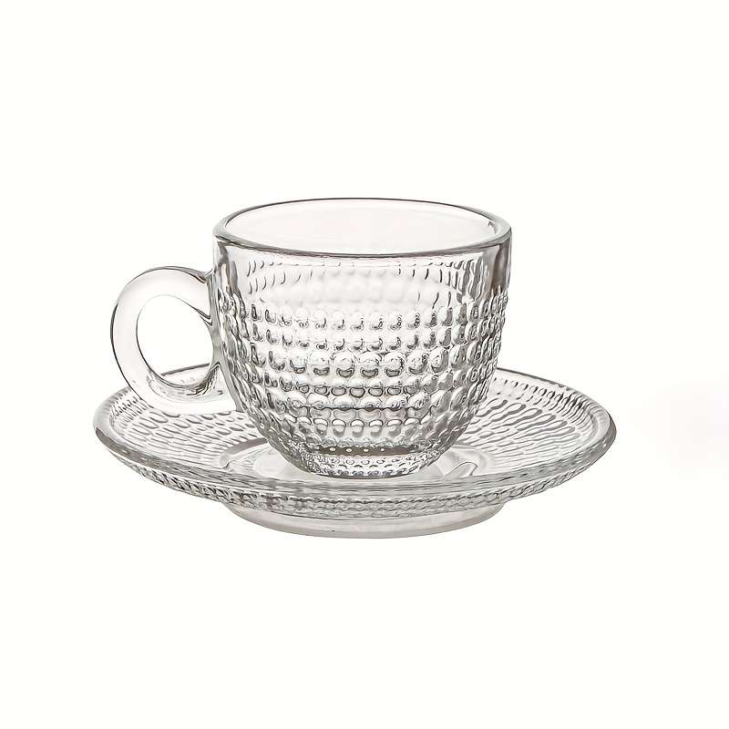 Water Cup Color Diamond Pattern 6 Cups 6 Plates