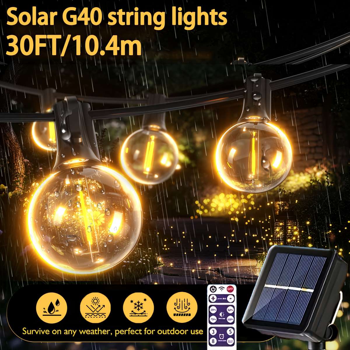 String Lights Size 6.1Meter 6.1Meter 7 1Bulbs Solar