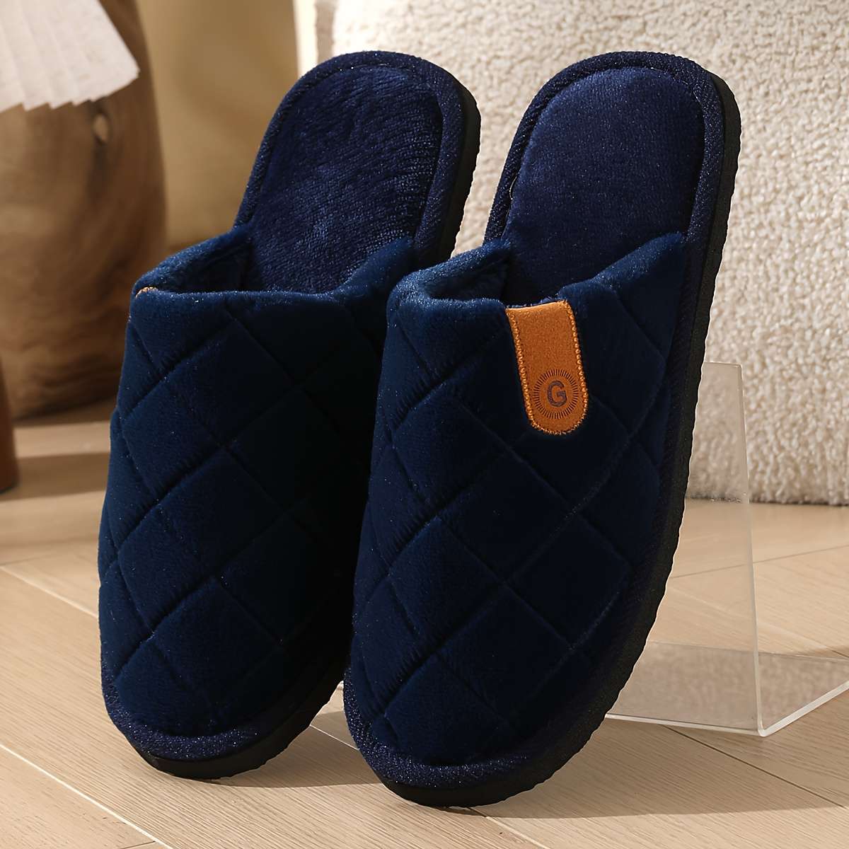Cotton Slippers Color Navy Blue Sizeuk 9.5-10