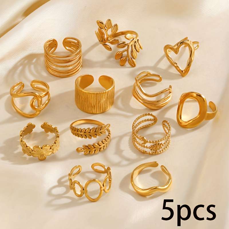 Luxury Heart Boho Style Finger Ring Quantity Random Rings