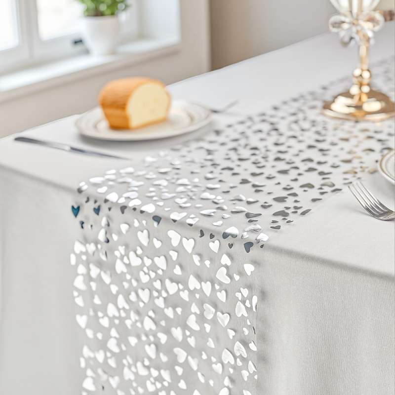 Wedding Supplies Color Shiny Silvery Little Heart Quantity S28Cm*275Cm