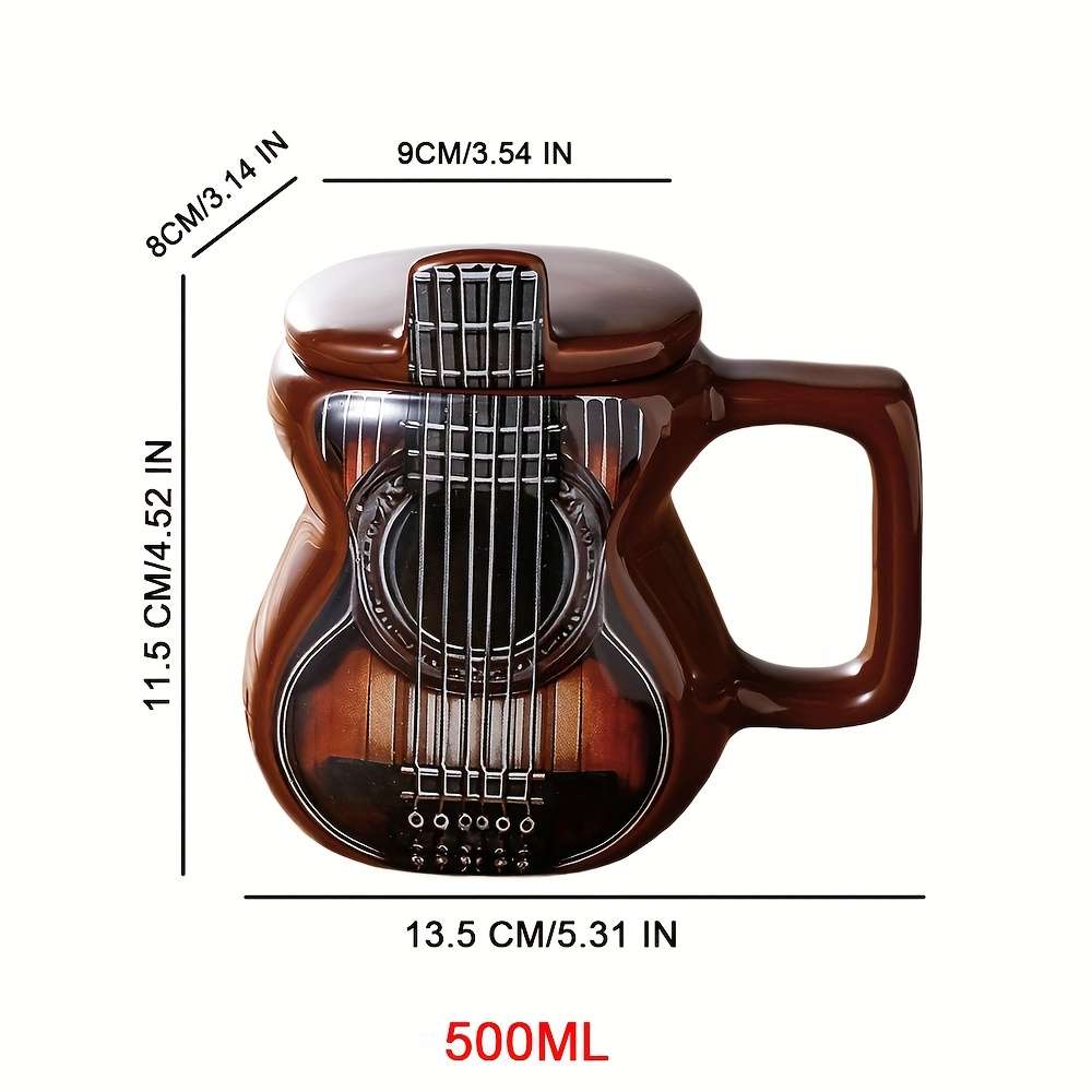 Water Cup Style Ceramic Cup   Coffee Guitar  With Lid