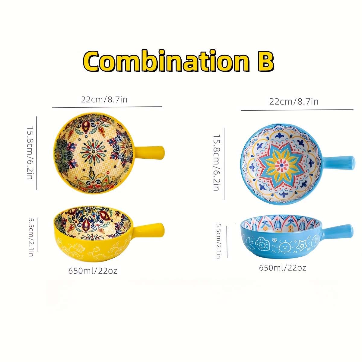 Bowl Color 1 Set Of 2 Pieces Combination D
