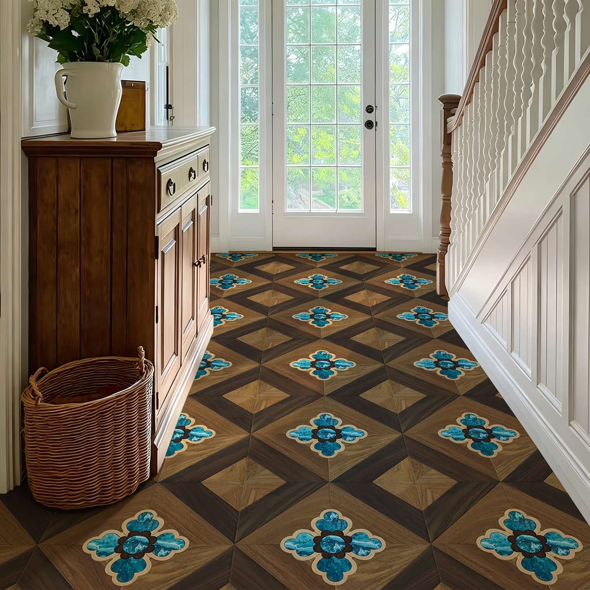 Self Adhesive Floor Stickers 40Cm*120Cm Wood Grain