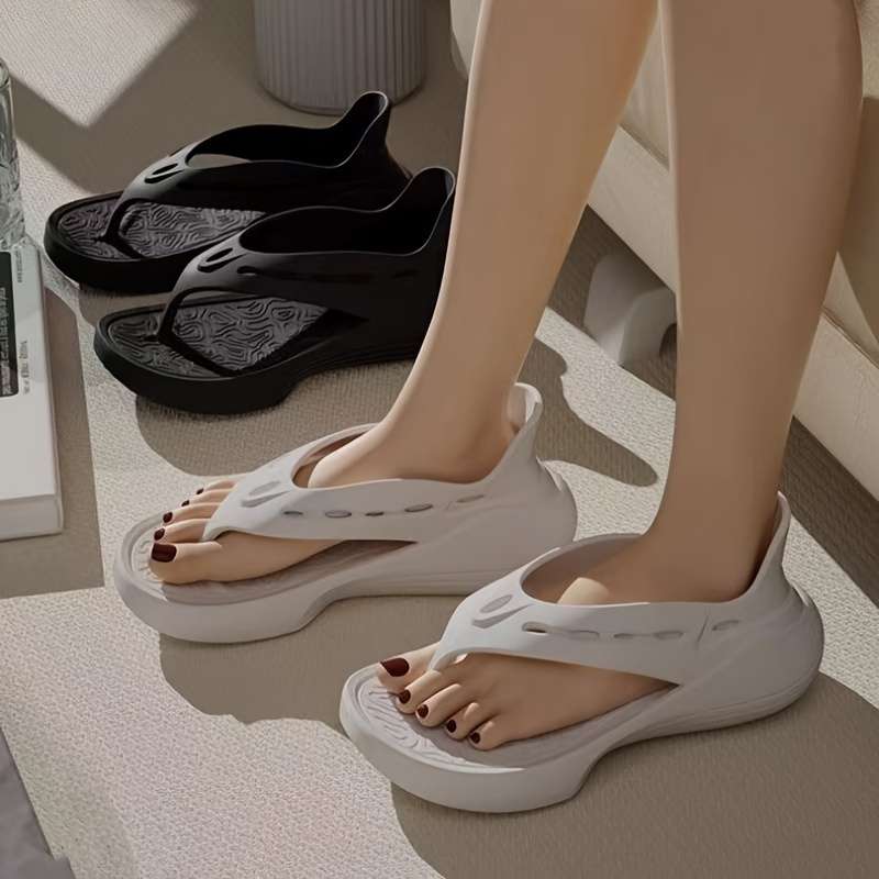 Ladies Summer Flip Flops White Uk 6.5-7