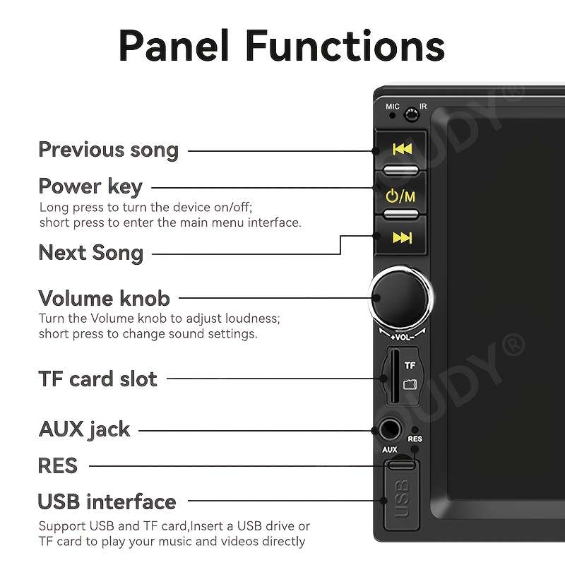 Car Audio  Entertainment System Model 7Inch Radio