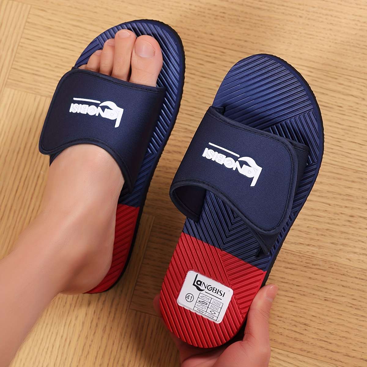 Men Slippers Summer Style Grey Size Uk 7.5
