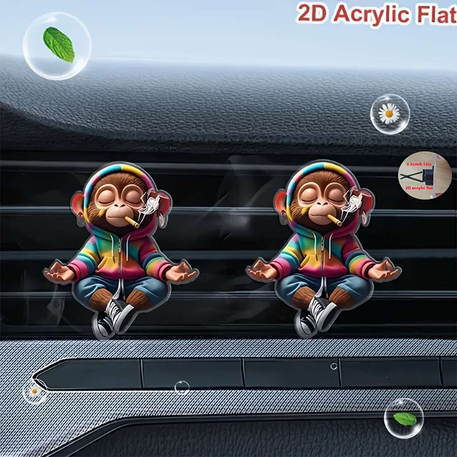 Car Interior Decor Style Guitar Monkey With Scented Tablets