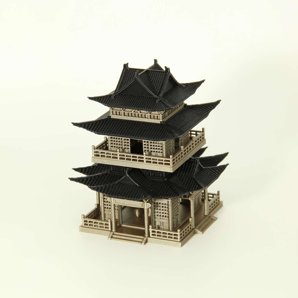 3D Building Model Puzzle Set Color Light Gold