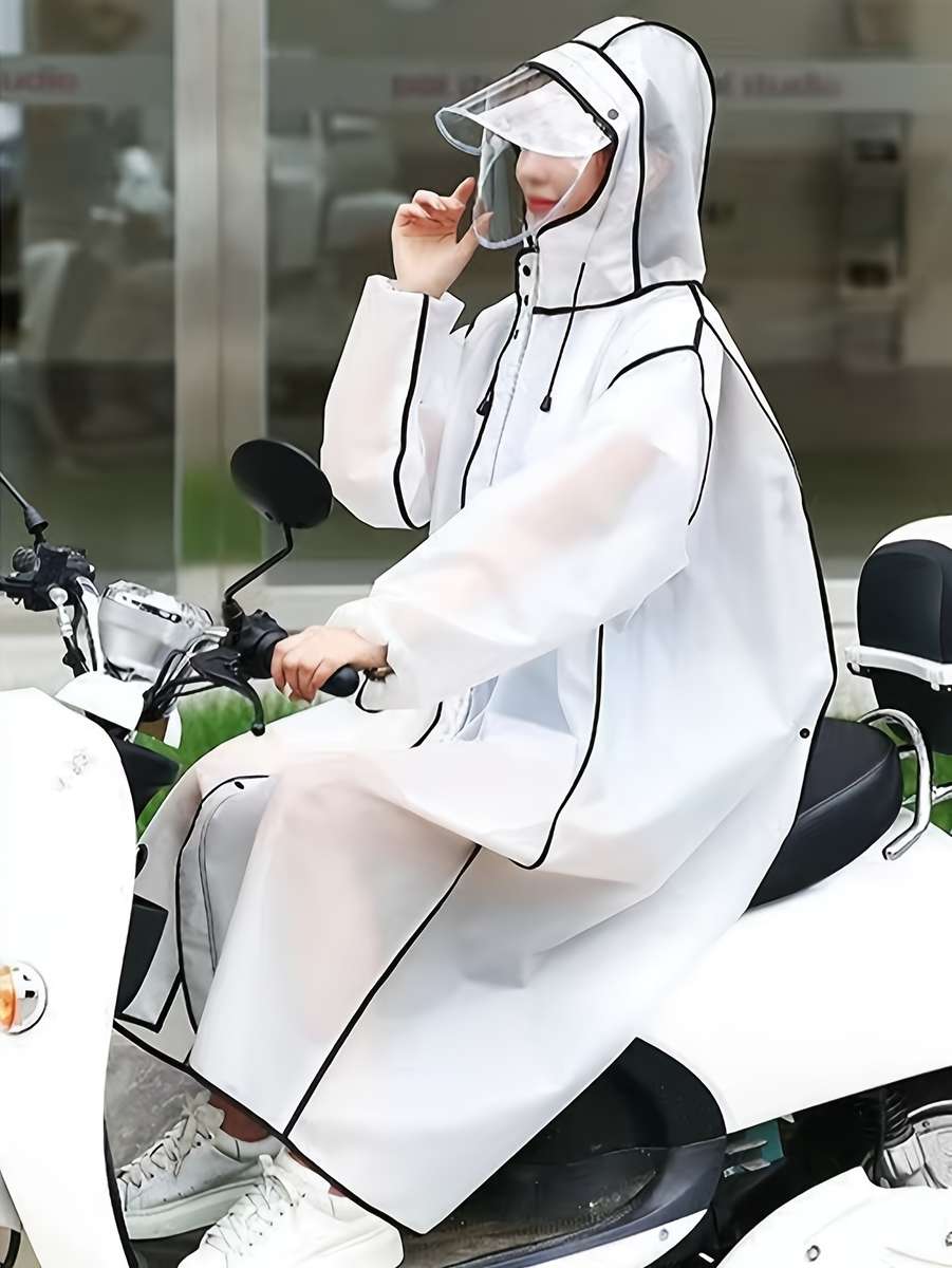 Raincoat Transparent Black Border Size L