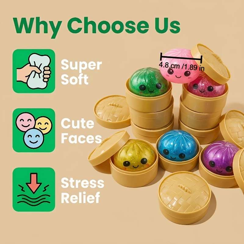 Squeezable Toys Style 2 Emoticons 2 Lids 2 Bases 6 Piece Set Random