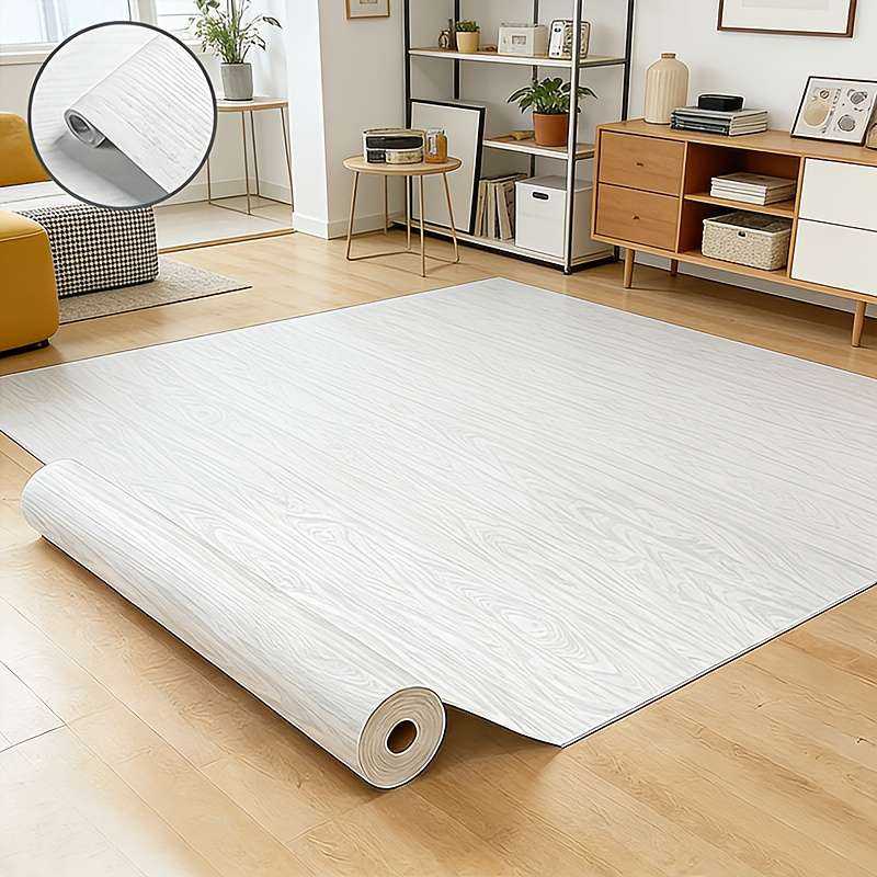Self Adhesive Floor Sticker White Wood Grain 60cm x 3m