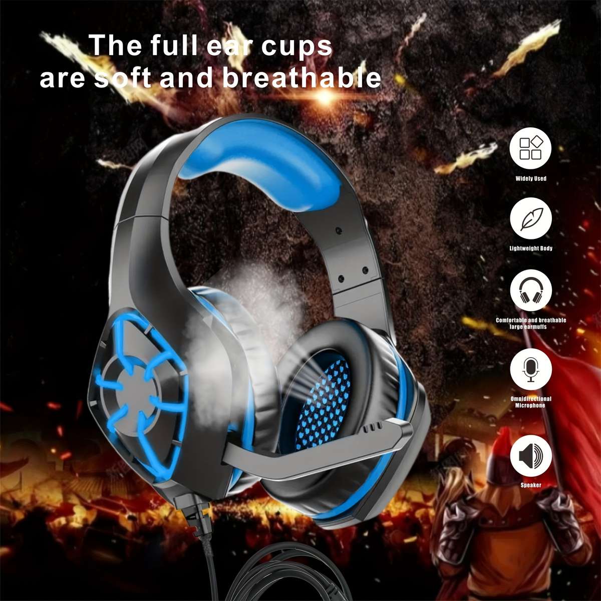 Wired Headphones Blue