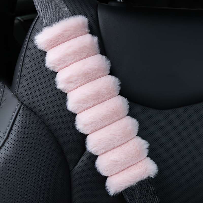 Car Seat Belt Covers White B Model 2Pcs