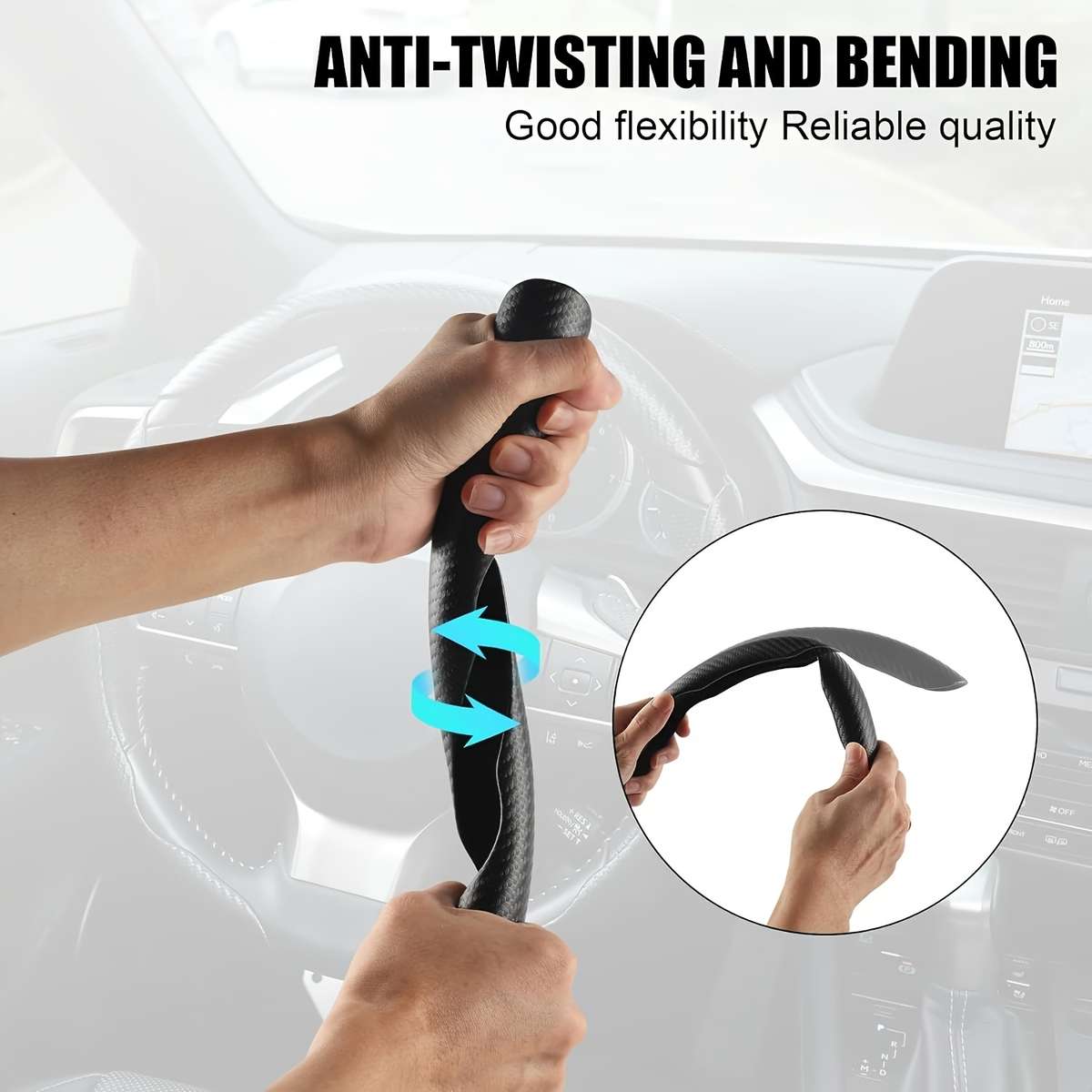 Car Steering Wheel Cover Three Piece Set White