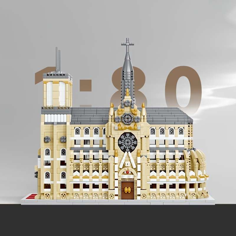 Building Toy Architectural Model Toy Set Material Abs Quantity 2908Pcs Paris Church